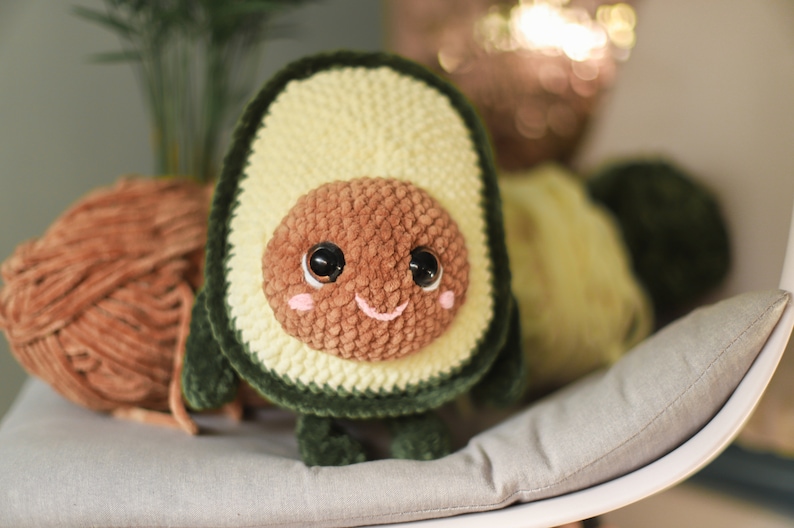 Avocado Crochet pattern softy toy fruits amigurumi pdf image 4