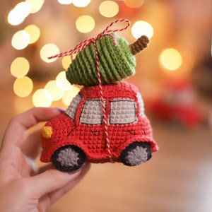 Red car Crochet pattern amigurumi Trailer Christmas decor tree pdf image 6