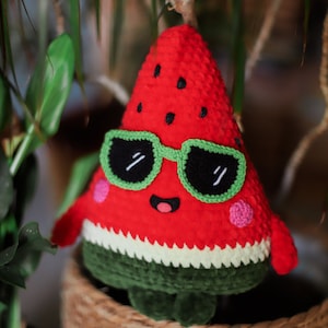 Watermelon Crochet pattern kawaii plushie amigurumi soft toy pdf DIY summer fruits image 6