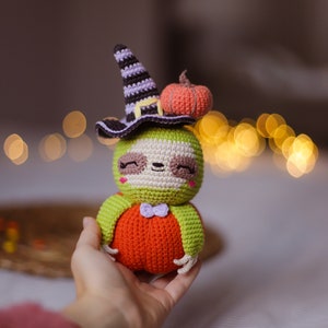 Halloween Crochet pattern sloth  amigurumi decor pumpkin candy corn