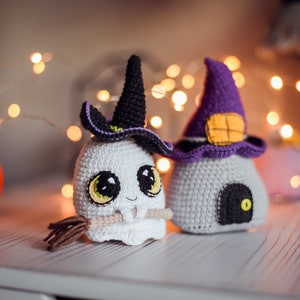 Ghost Crochet pattern amigurumi House Halloween decor pumpkin pdf DIY crochet eyes image 5