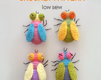 Fly Low Sew Crochet Pattern Plushie Amigurumi Insect Halloween DIY Tutorial PDF