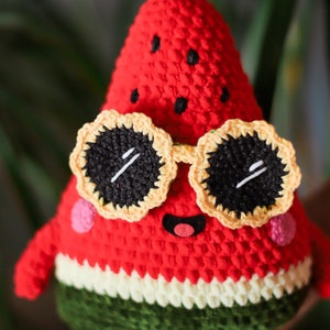 Watermelon Crochet pattern kawaii plushie amigurumi soft toy pdf DIY summer fruits image 2