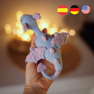 Dragon crochet pattern magic animal kawaii amigurumi plushie image 1