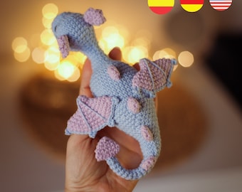 Smok szydełkowy wzór magiczne zwierzę kawaii pluszowe amigurumi