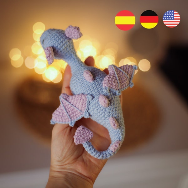 Drache Häkelanleitung magisches Tier kawaii Amigurumi Plüschtier