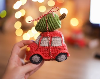 Crochet pattern car + Christmas tree pdf