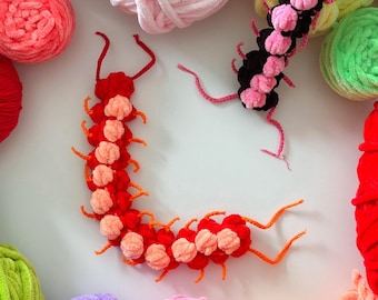 Centipede crochet pattern Scolopendra plushie animals pdf