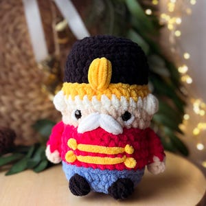 No Sew Nutcracker crochet pattern Christmas home decor plushie amigurumi pdf image 7