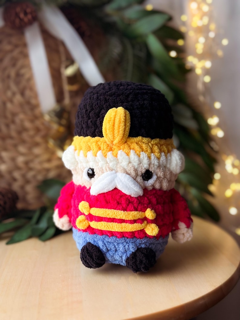 No Sew Nutcracker crochet pattern Christmas home decor plushie amigurumi pdf image 7