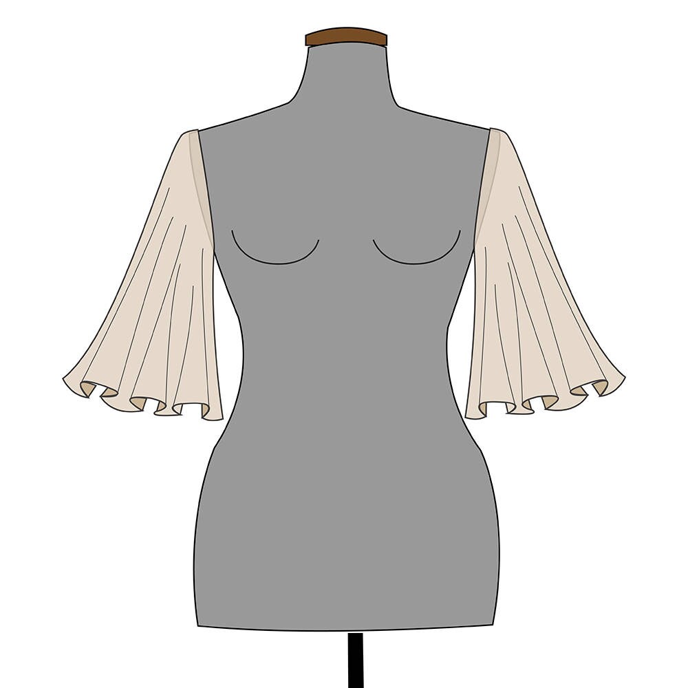 Flutter Sleeve PDF pattern and tutorial for maternity gowns or Etsy
