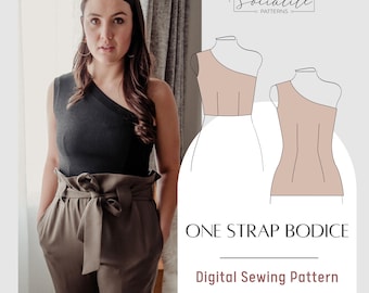 One Strap Bodice Sewing Pattern (PDF, XXS-7XL)