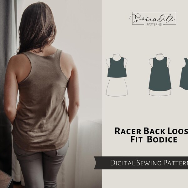 Sports Top Racer Back Pattern Racer Back Tank - Etsy