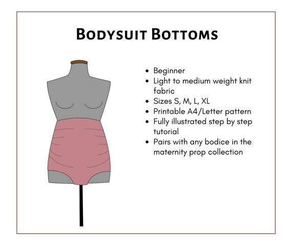 Maternity Bodysuit Bottoms Pattern and Tutorial for Photoshoots