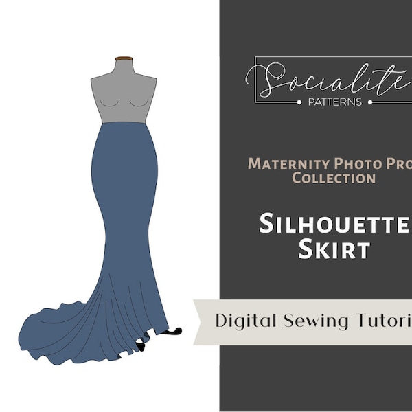 Maternity Silhouette Skirt PDF TUTORIAL. Women's Skirt DIY. Maternity Dress. For knit fabrics. *This is not a printable pattern.*