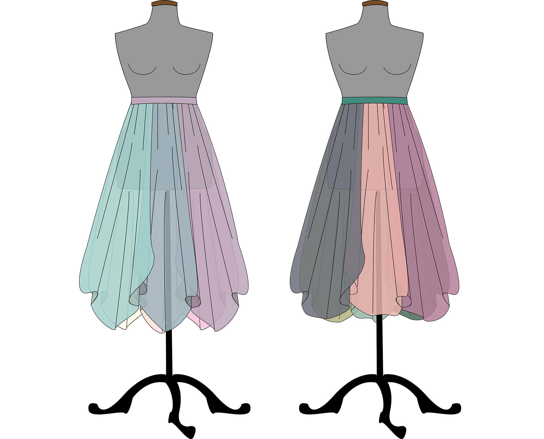 Short Petal Skirt PDF Full pattern and tutorial. Women's Etsy