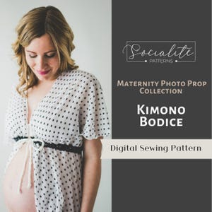 Patrón de costura digital en PDF para corpiño de kimono de maternidad / Top con escote en V / Patrón para combinar
