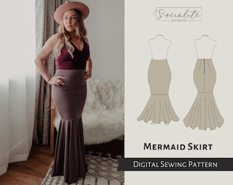 Fishtail skirt top sewing pattern