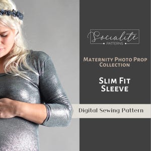 Slim fitted sleeve PDF pattern and tutorial for maternity gowns or womens dresses.