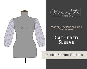 Gathered sleeve PDF pattern and tutorial for maternity gowns.