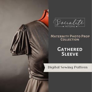Gathered sleeve PDF pattern and tutorial for maternity gowns.