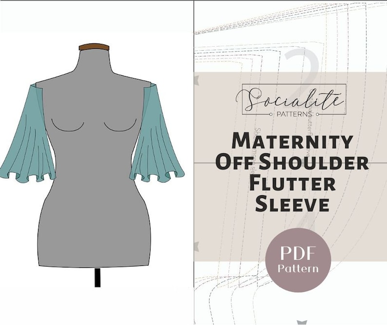 Off Shoulder Flutter Sleeve PDF pattern and tutorial. DIY | Etsy