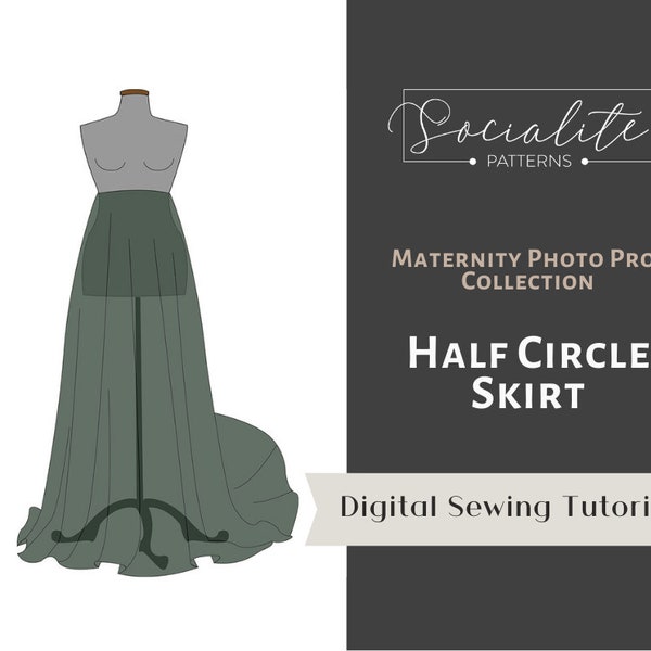 Maternity Half Circle Skirt TUTORIAL PDF download. DIY Maternity Gown for Photo Shoots. *This is not a printable pattern.*