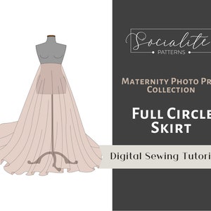 Maternity Full Circle Skirt PDF TUTORIAL. DIY Maternity Gown For Photo Shoot. For knit fabrics. *This is not a printable pattern.*