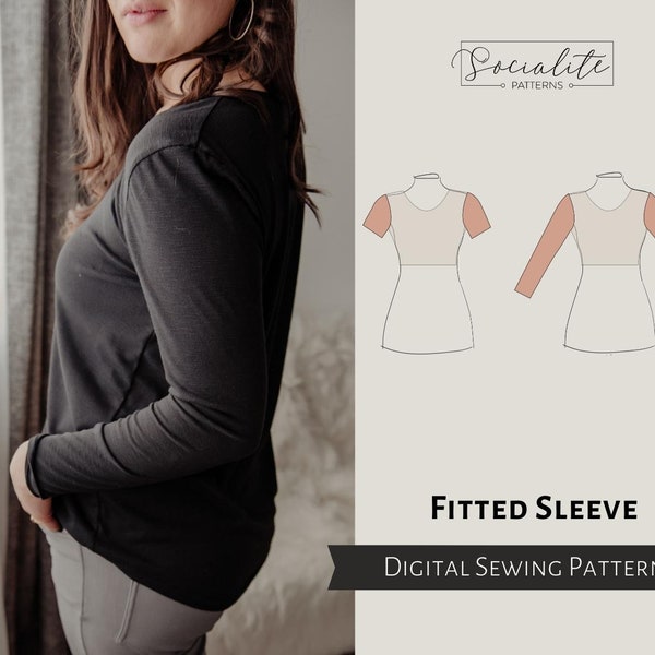 Fitted Sleeve Pattern. Women's PDF printable and projector sewing pattern and tutorial. Digital sleeve pattern.
