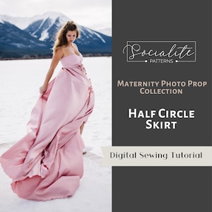 Descarga el tutorial en PDF de la falda semicircular de maternidad. Vestido de maternidad DIY para sesiones de fotos. *Este patrón no es imprimible.*