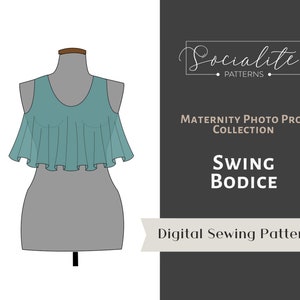Maternity Swing Bodice PDF pattern and tutorial. Sewing pattern. Maternity gown. For knits or wovens.