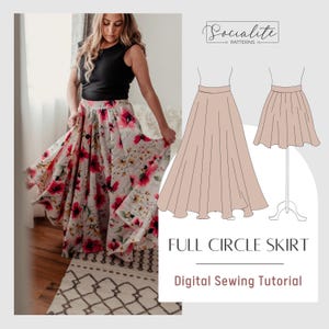 Voll Teller Rock. Damen PDF druckbar und Schnittmuster und Nähanleitung Nähanleitung. Brautkleid Rock Schnittmuster.
