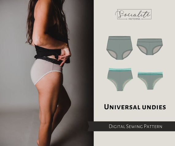 Women's Underwear Pattern & Tutorial. Women's PDF Printable and Projector Sewing  Pattern and Tutorial. Women's Underwear. 