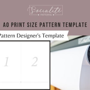 Pattern designer template - A0 printable pattern file template. For PDF pattern designers.