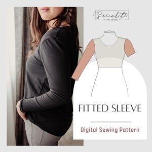 Fitted Sleeve Pattern. Women&#39;s PDF printable and projector sewing pattern and tutorial. Digital sleeve pattern.