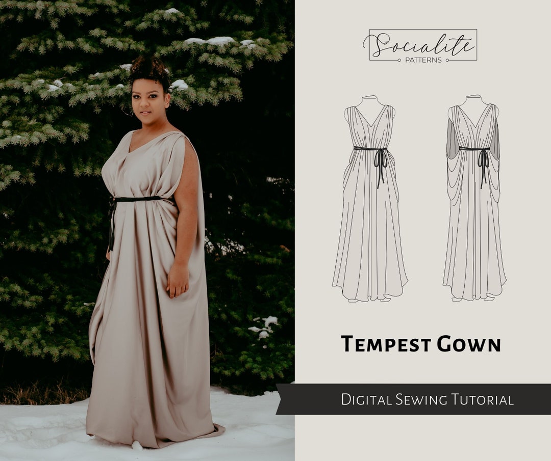 Tempest Gown Pattern. PDF sewing pattern and tutorial. Printable and