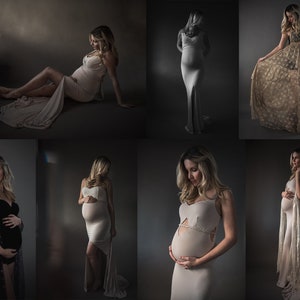 Guia de referência/look book de poses de maternidade em PDF para fotógrafos e designers de maternidade.