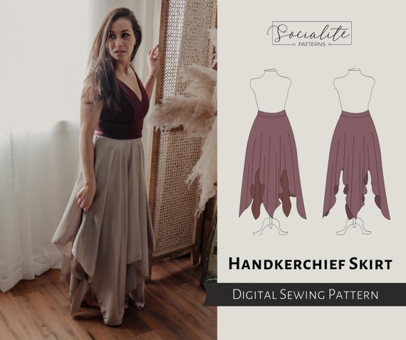 Handkerchief Skirt Tutorial. Women's PDF Printable and - Etsy