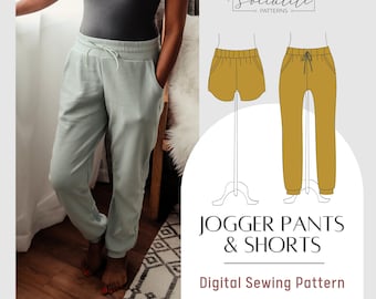 Women's Jogger Pants and Shorts Sewing Pattern (PDF)