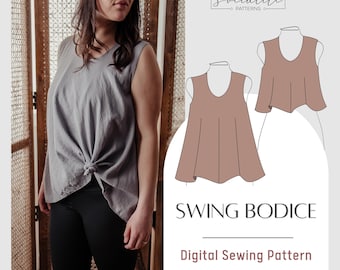 Swing Bodice Sewing Pattern: Women's Sizes XXS-7XL (PDF Printable)