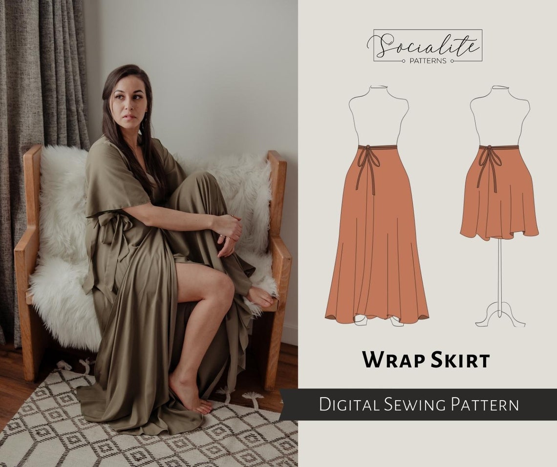 Wrap Skirt Pattern. Women's PDF Printable and Projector - Etsy