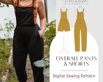 Women's Overall Pants & Shorts Sewing Pattern (PDF)