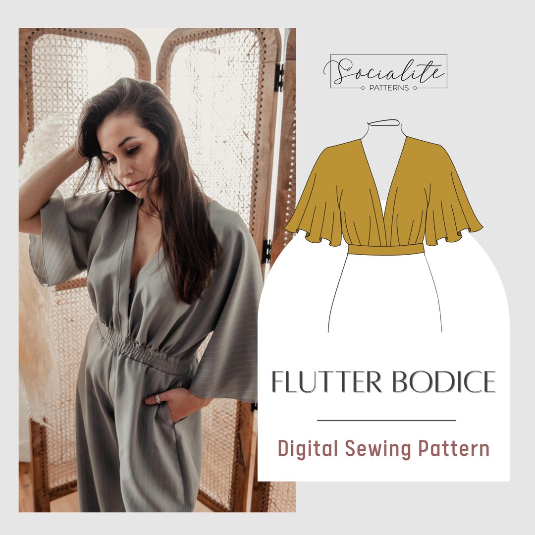 Flutter Bodice Sewing Pattern: Bohemian Flowy Shirt (PDF) - Etsy