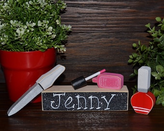 Personalized Manicurist Gift Block Set Personalized Nail Artist Christmas Gift, Manicurist Grad Gift, Nail Polish, Nail Art, Custom Gift
