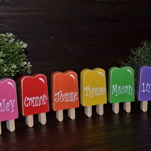 Personalized Popsicle Summer Decor Popsicle Blocks Personalized Blocks - Add-on for Grandma's Treats Block Set