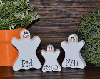 Ghost Blocks Personalized Halloween Tiered Tray Decor Blocks of Love Halloween Decoration Personalized Ghost Halloween Decor Family Gift