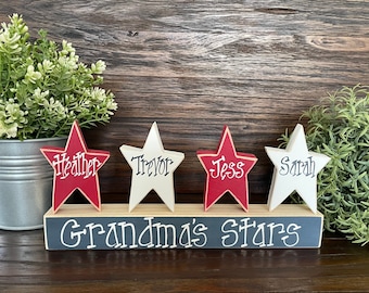 4th of July Decor Wooden Block Set Personalized 4th of July Block Set 4th of July Decoration Patriotic Decor Summer Decor Mother's Day Gift