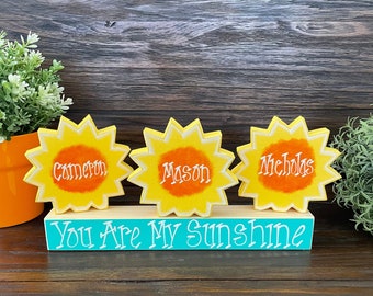 You Are My Sunshine Mother's Day Gift Summer Personalized Gift for Mom You Are My Sunshine Tiered Tray Sign Set You Are My Sunshine Blocks