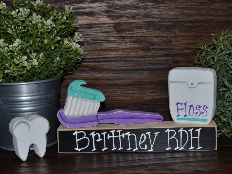 Personalized Dental Hygienist Gift Block Set Personalized Etsy