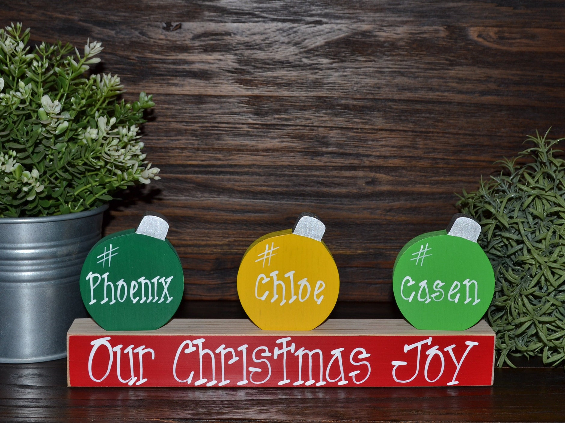 Personalized Family Christmas Ornament Block Set Custom Holiday Ornament Gift Holiday Decor Personalized Christmas Decoration Grandma Gift